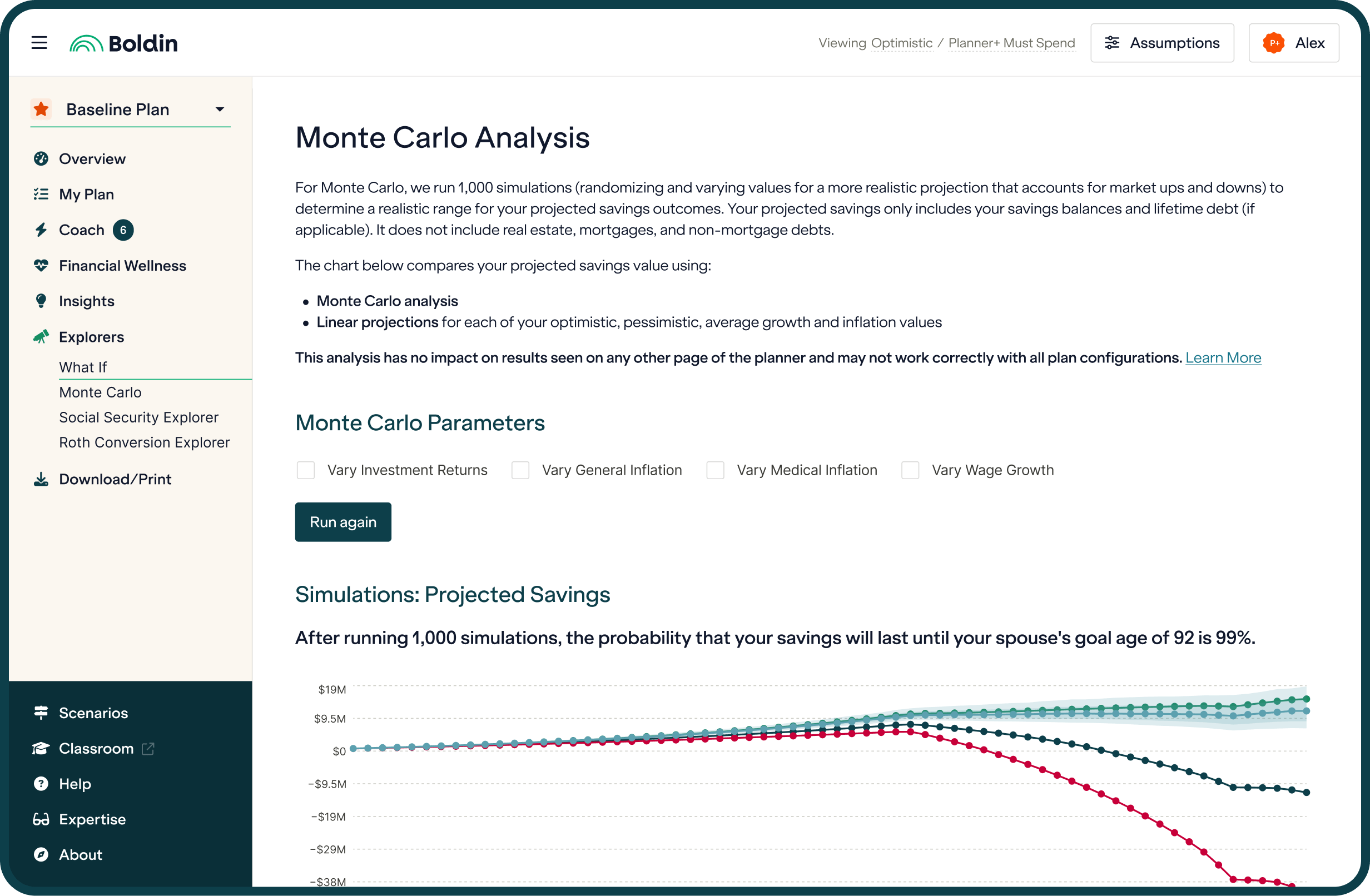 Monet Carlo Analysis - Boldin Planner